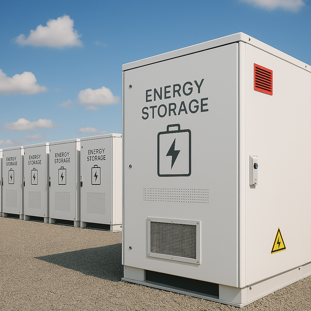 High-performance batteries stacked in warehouse